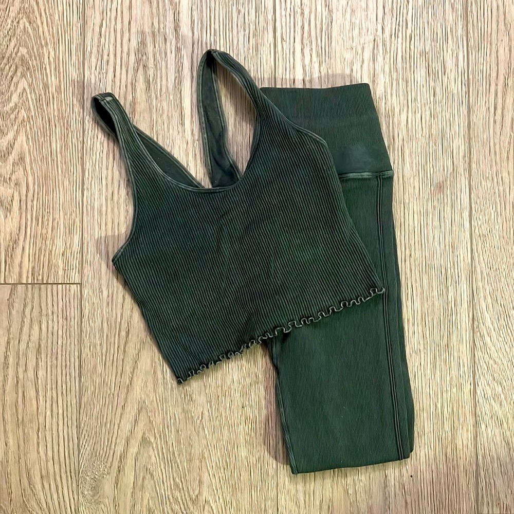 Free People Olive Active Set